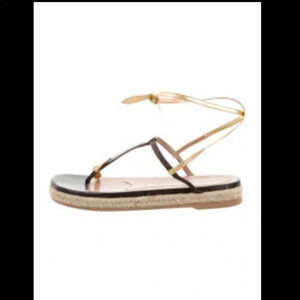 Marni T Strap Leather Sandals Espadrille Platform